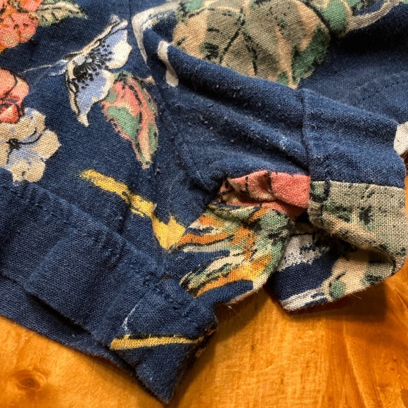 Tropical Print Paper Bag Style Pull On Shorts - Picture 11 of 11